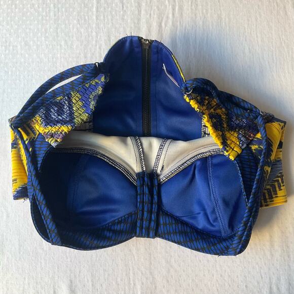 Xhilaration Women’s Sleeveless Sexy Crop Top Size S, Blue & Yellow - Picture 6 of 8